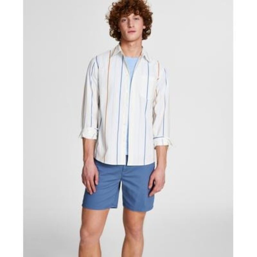 And‎ Now This Men's Regular-Fit Stripe Button-Down Shirt, Size XXL, NWT
